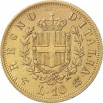 1146R 10 lire 1863 Scudo sannitico 2° tipo Torino Oro