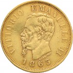 1145D 10 lire 1863 Scudo sannitico 2° tipo Torino Oro