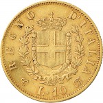 1145R 10 lire 1863 Scudo sannitico 2° tipo Torino Oro