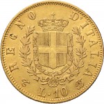 1147R 10 lire 1865 Scudo sannitico 2° tipo Torino Oro