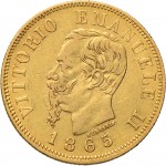 1147D 10 lire 1865 Scudo sannitico 2° tipo Torino Oro