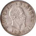 1176D 2 lire 1862 Scudo sannitico 1° tipo Napoli Argento