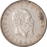 1177D 2 lire 1863 Scudo sannitico 2° tipo Napoli Argento