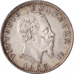 1207D 20 centesimi 1863 Valore su due rami di alloro 2° tipo Torino Argento