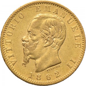 1122D 20 lire 1862 Scudo sannitico Torino Oro