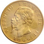 1126D 20 lire 1866 Scudo sannitico Torino Oro