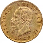 1127D 20 lire 1867 Scudo sannitico Torino Oro