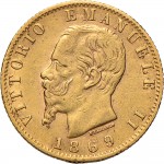 1129D 20 lire 1869 Scudo sannitico Torino Oro