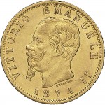 1137D 20 lire 1874 Scudo sannitico Roma Oro