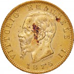1138D 20 lire 1875 Scudo sannitico Roma Oro