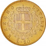 1139R 20 lire 1876 Scudo sannitico Roma Oro