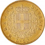 1141R 20 lire 1878 Scudo sannitico Roma Oro