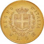 1148R 5 lire 1863 Scudo sannitico Torino Oro
