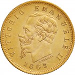 1148D 5 lire 1863 Scudo sannitico Torino Oro