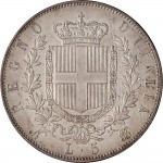 1155R 5 lire 1865 Scudo sannitico 2° tipo Napoli Argento