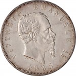 1155D 5 lire 1865 Scudo sannitico 2° tipo Napoli Argento