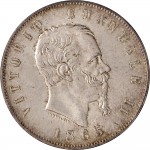 1156D 5 lire 1865 Scudo sannitico 2° tipo Torino Argento