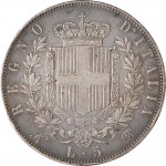 1157R 5 lire 1866 Scudo sannitico 2° tipo Napoli Argento