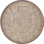 1158R 5 lire 1869 Scudo sannitico 2° tipo Milano Argento