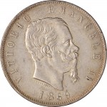 1158D 5 lire 1869 Scudo sannitico 2° tipo Milano Argento