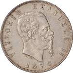 1159D 5 lire 1870 Scudo sannitico 2° tipo Milano Argento