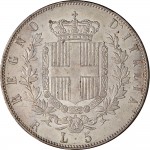 1162R 5 lire 1871 Scudo sannitico 2° tipo Roma Argento