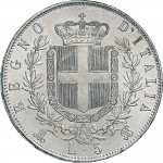 1163R 5 lire 1872 Scudo sannitico 2° tipo Milano Argento