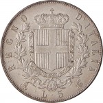 1168R 5 lire 1874 Scudo sannitico 2° tipo Milano Argento