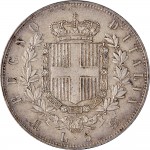 1169R 5 lire 1875 Scudo sannitico 2° tipo Milano Argento