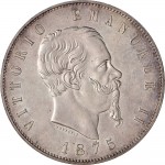 1170D 5 lire 1875 Scudo sannitico 2° tipo Roma Argento