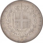 1171R 5 lire 1875 Scudo sannitico 2° tipo Roma Argento