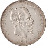 1171D 5 lire 1875 Scudo sannitico 2° tipo Roma Argento