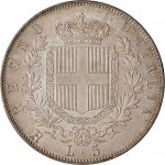 1172R 5 lire 1876 Scudo sannitico 2° tipo Roma Argento