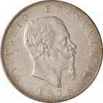 1172D 5 lire 1876 Scudo sannitico 2° tipo Roma Argento