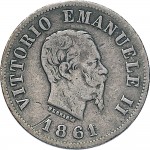 1191D 50 centesimi 1861 Scudo sannitico 1° tipo Firenze Argento