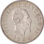 1192D 50 centesimi 1861 Scudo sannitico 1° tipo Torino Argento