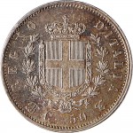 1194R 50 centesimi 1862 Scudo sannitico 1° tipo Torino Argento