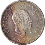 1194D 50 centesimi 1862 Scudo sannitico 1° tipo Torino Argento