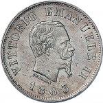 1196D 50 centesimi 1863 Scudo sannitico 2° tipo Torino Argento