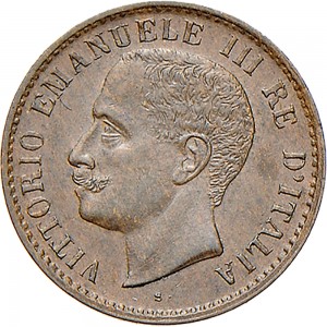 1562D 1 centesimo 1902 Valore entro semicorona di alloro e quercia Roma Rame
