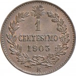 1563R 1 centesimo 1903 Valore entro semicorona di alloro e quercia Roma Rame