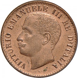 1564D 1 centesimo 1904 Valore entro semicorona di alloro e quercia Roma Rame