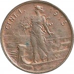 1575R 1 centesimo 1913 Italia marinara Roma Rame