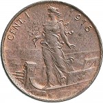 1578R 1 centesimo 1916 Italia marinara Roma Rame