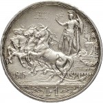 2620R 1 lira 1915 Italia su quadriga briosa Roma Argento Prova