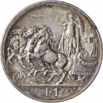 2619R 1 lira 1915 Italia su quadriga briosa Roma Argento Prova
