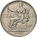2622D 1 lira 1922 Italia seduta 1° tipo Roma Nichelio Prova