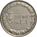 1435R 1 lira 1922 Italia seduta Roma Nichelio