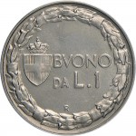 1436R 1 lira 1923 Italia seduta Roma Nichelio