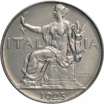 1436D 1 lira 1923 Italia seduta Roma Nichelio